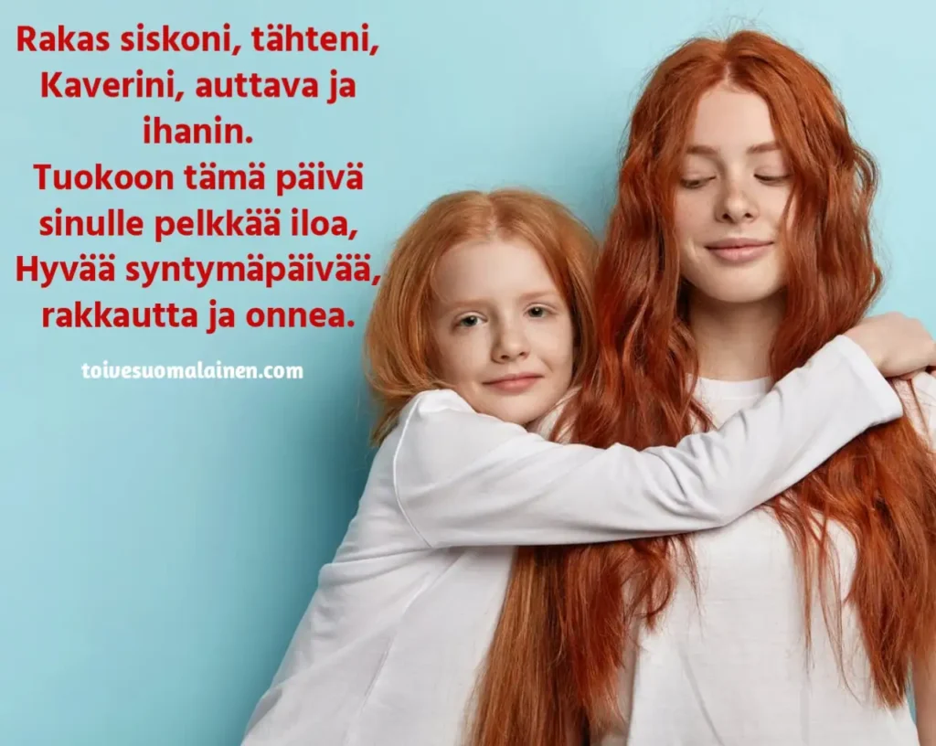 Syntymäpäiväonnittelut Siskolle