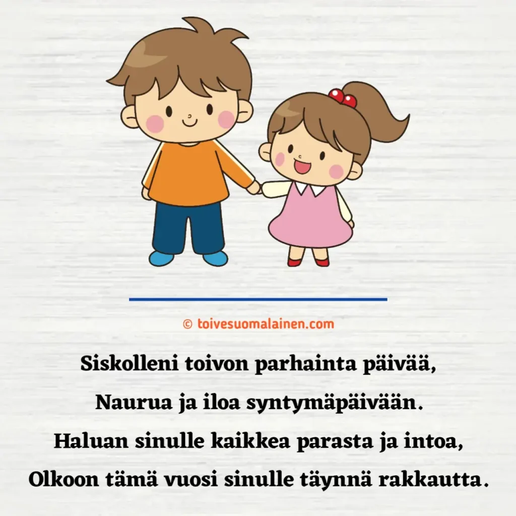 Syntymäpäiväonnittelut Siskolle