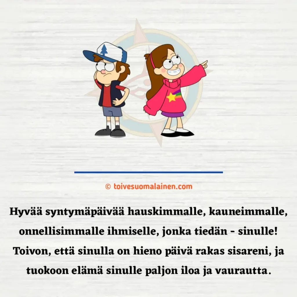 syntymäpäiväonnittelut siskolle