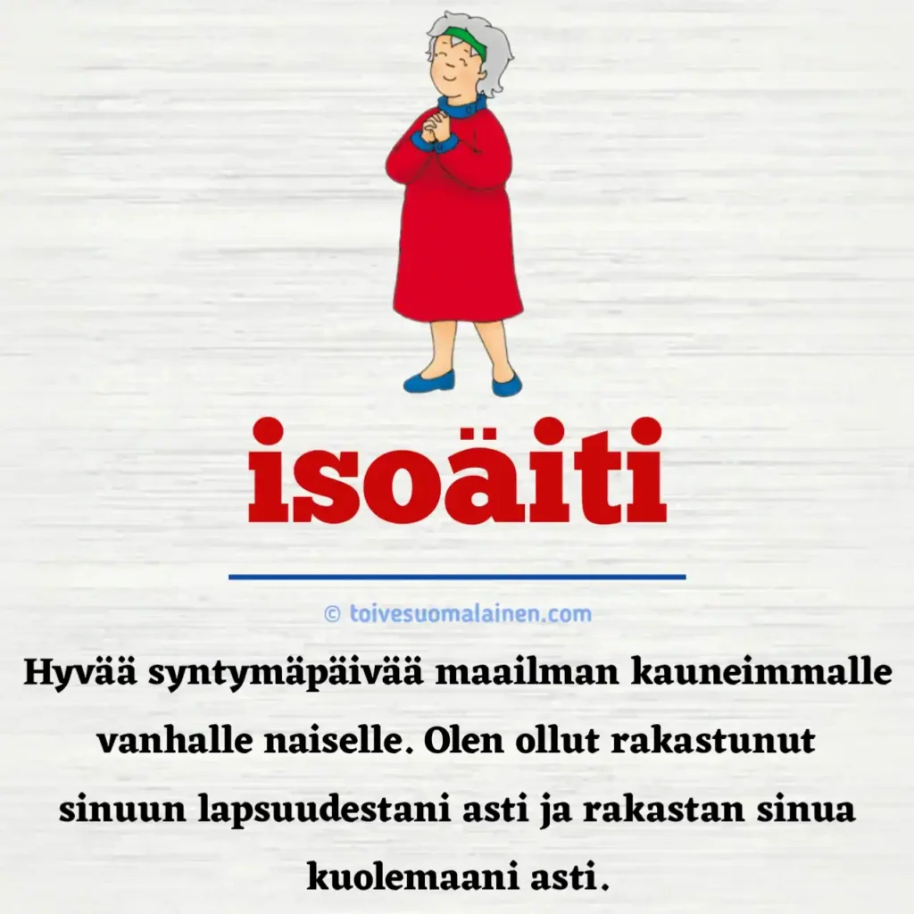 Syntymäpäiväruno Isoäidille