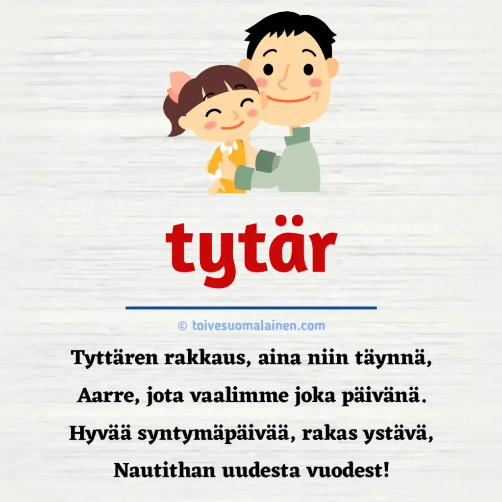 Syntymäpäiväruno Tyttärelle