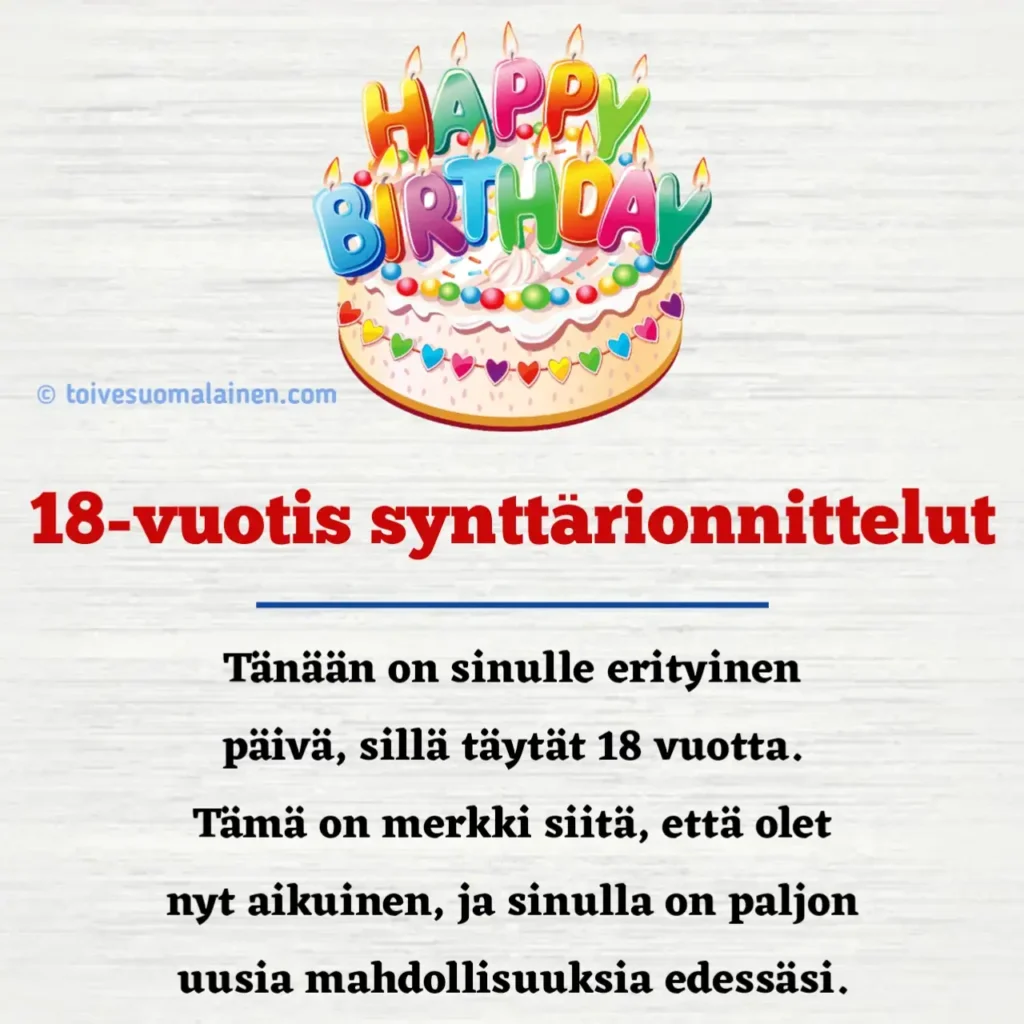 18-Vuotis Syntymäpäivä Onnittelut Tytölle