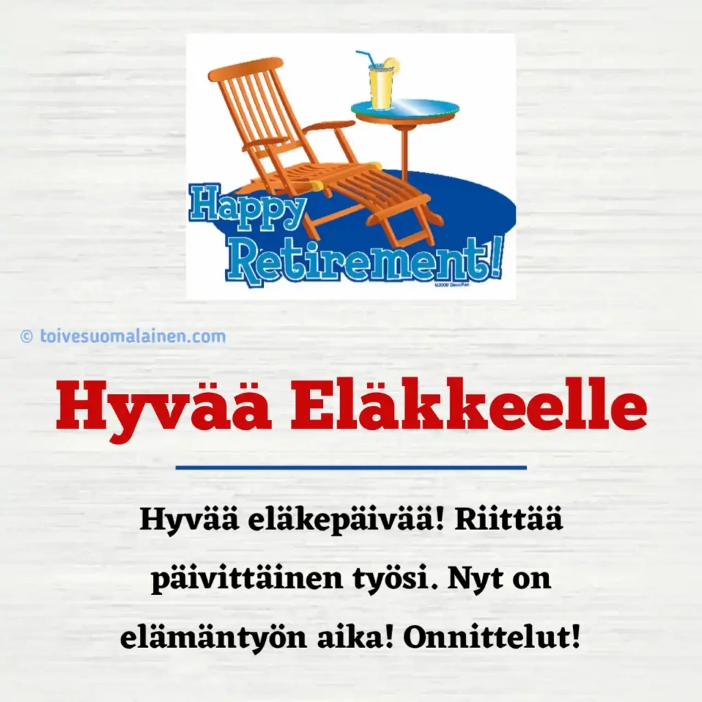 Toivotus Eläkkeelle Jäävälle